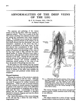 ABNORMALITIES of the DEEP VEINS of the LEG by F