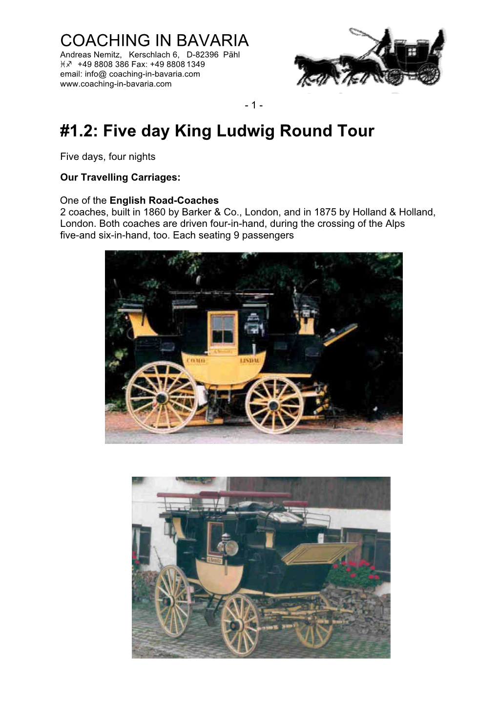 Five Day King Ludwig Round Tour