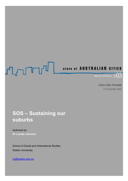 SOS – Sustaining Our Suburbs