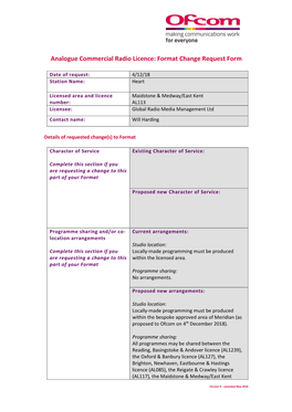 Format Change Request Form