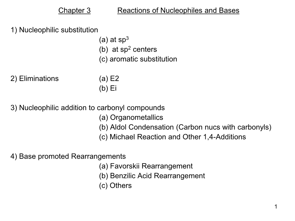 Chapter 3 Reactions Of Nucleophiles And Bases 1 Nucleophilic