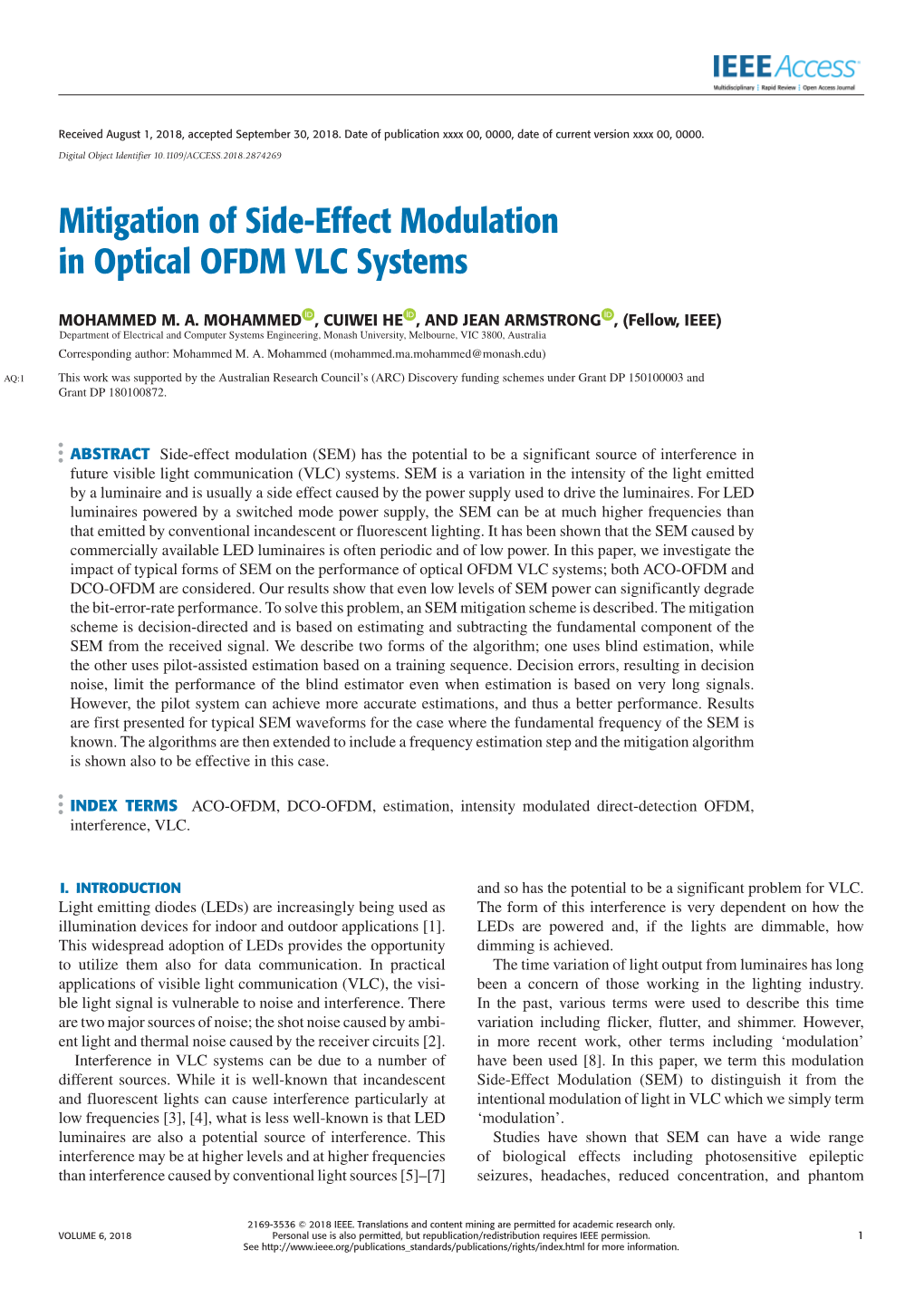 Mitigation of Side-Effect Modulation in Optical OFDM VLC Systems