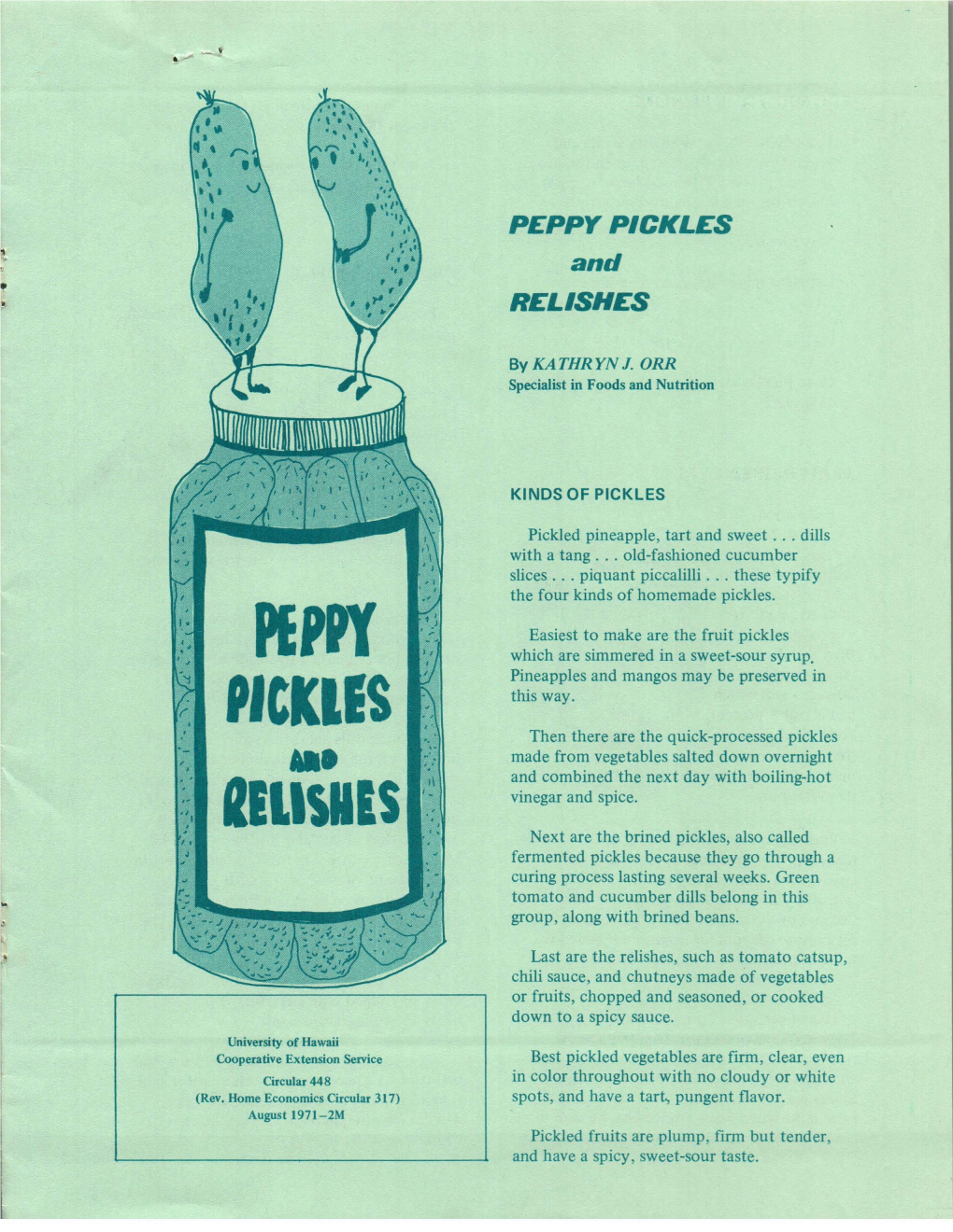 Peppy Pickles and Relishes