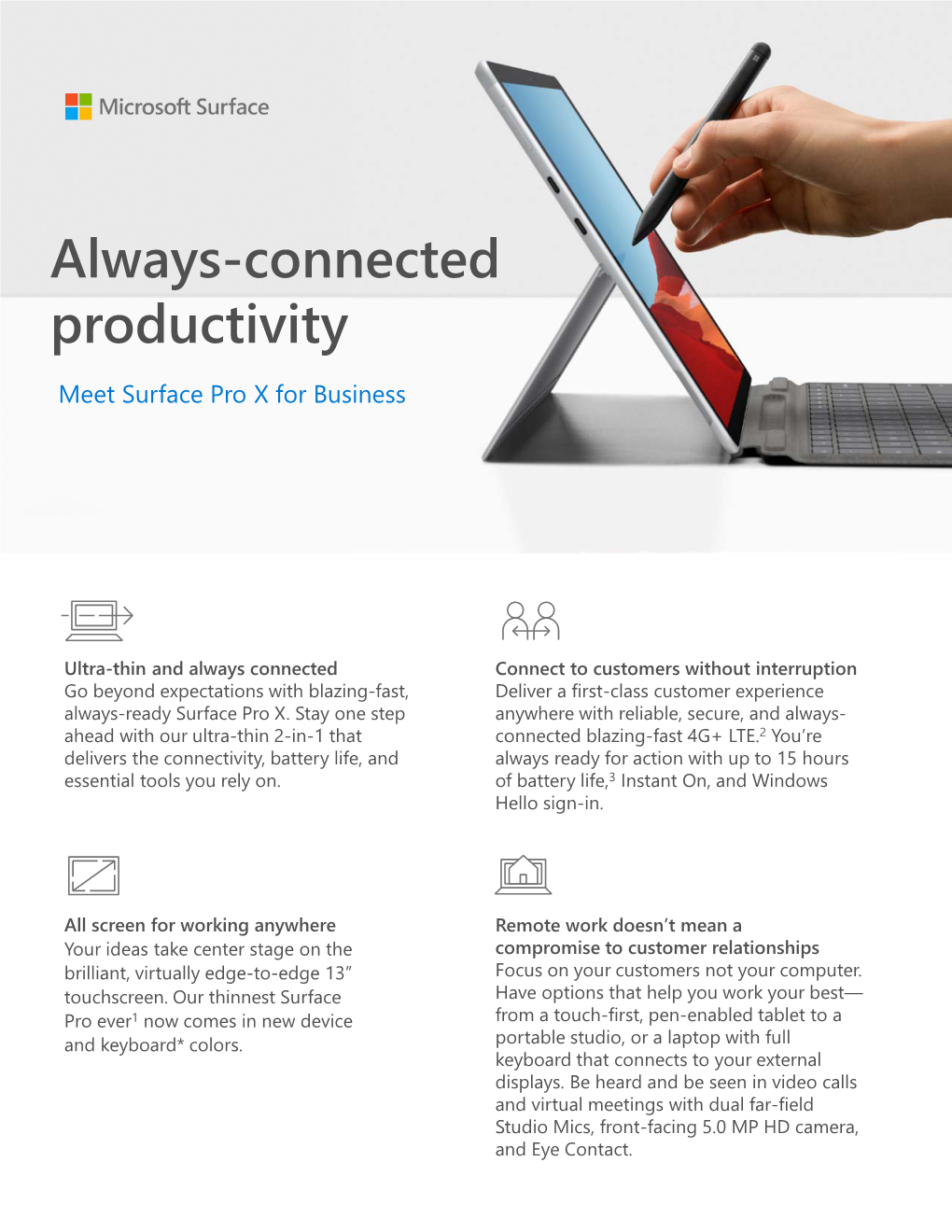 Always-Connected Productivity Meet Surface Pro X for Business