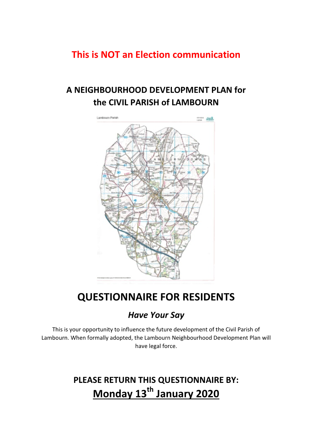 Questionnaire for Residents