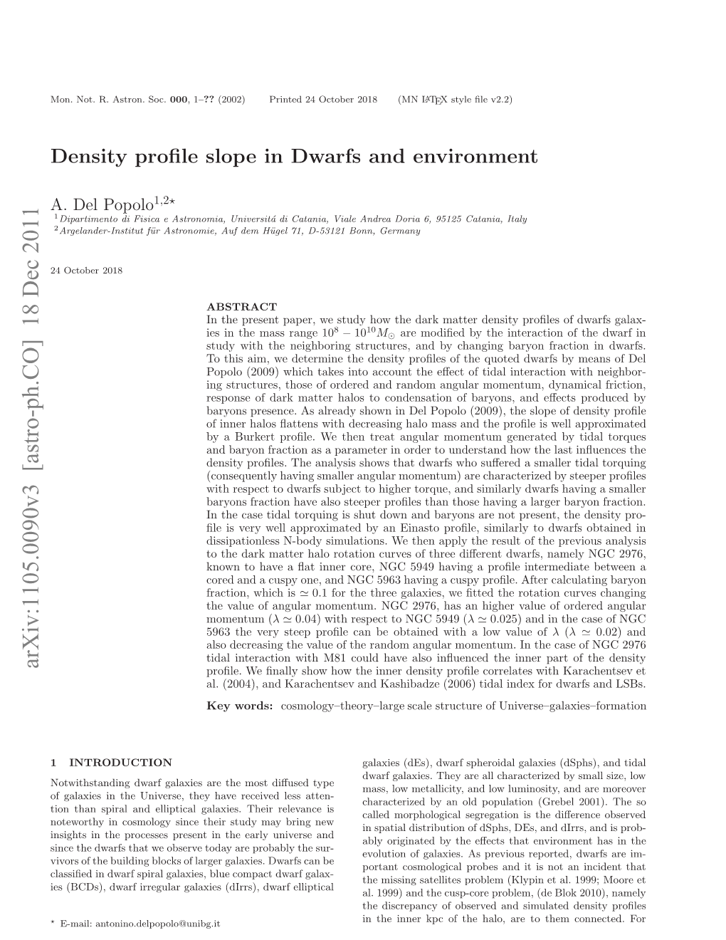 Density Profile Slope in Dwarfs and Environment