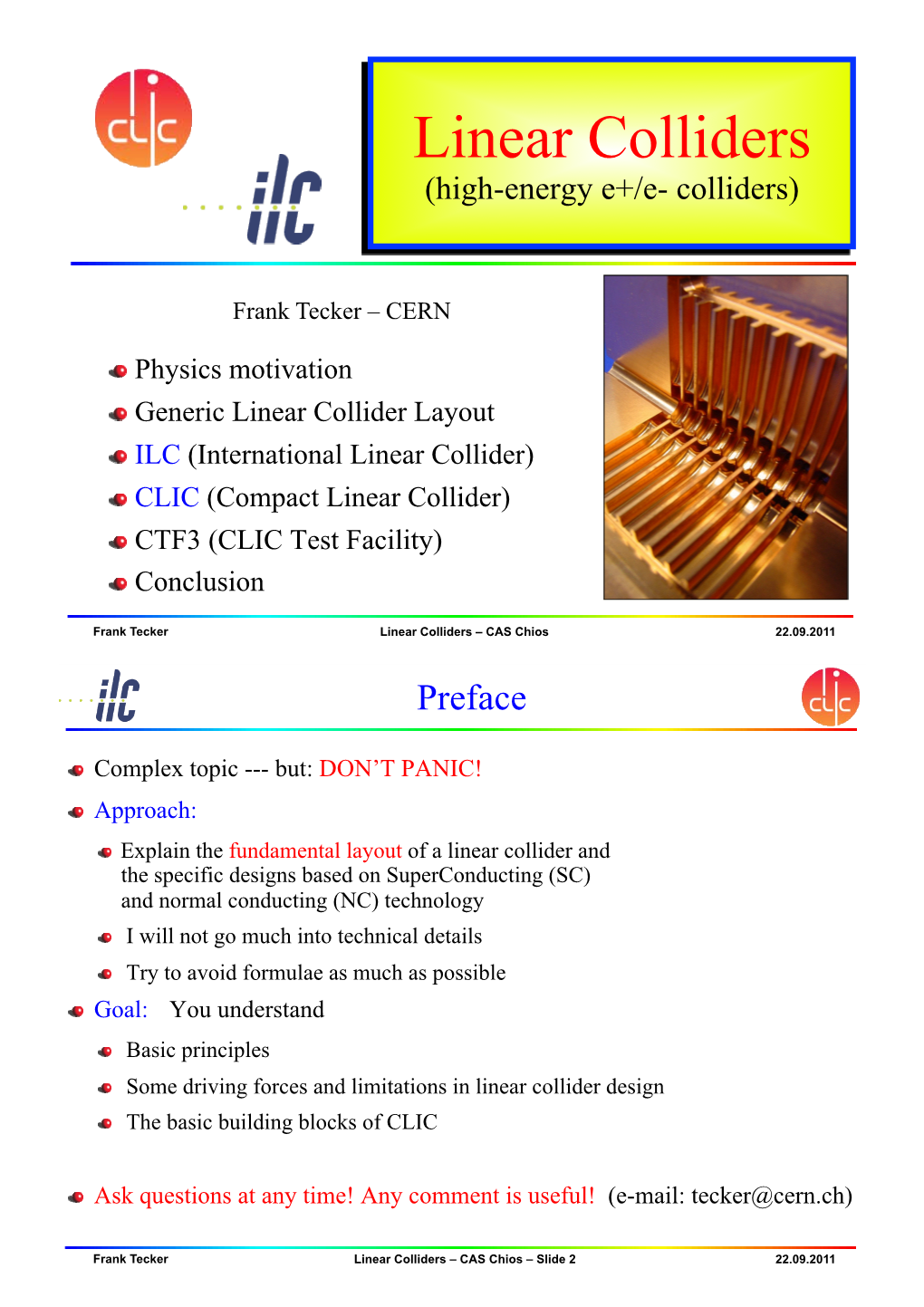 Linear Colliders (High-Energy E+/E- Colliders)