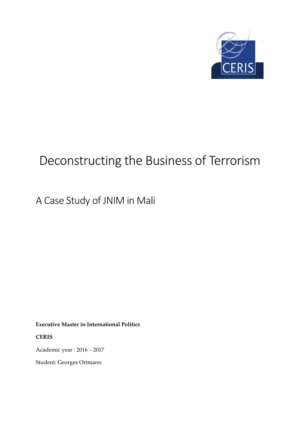 Deconstructing the Business of Terrorism