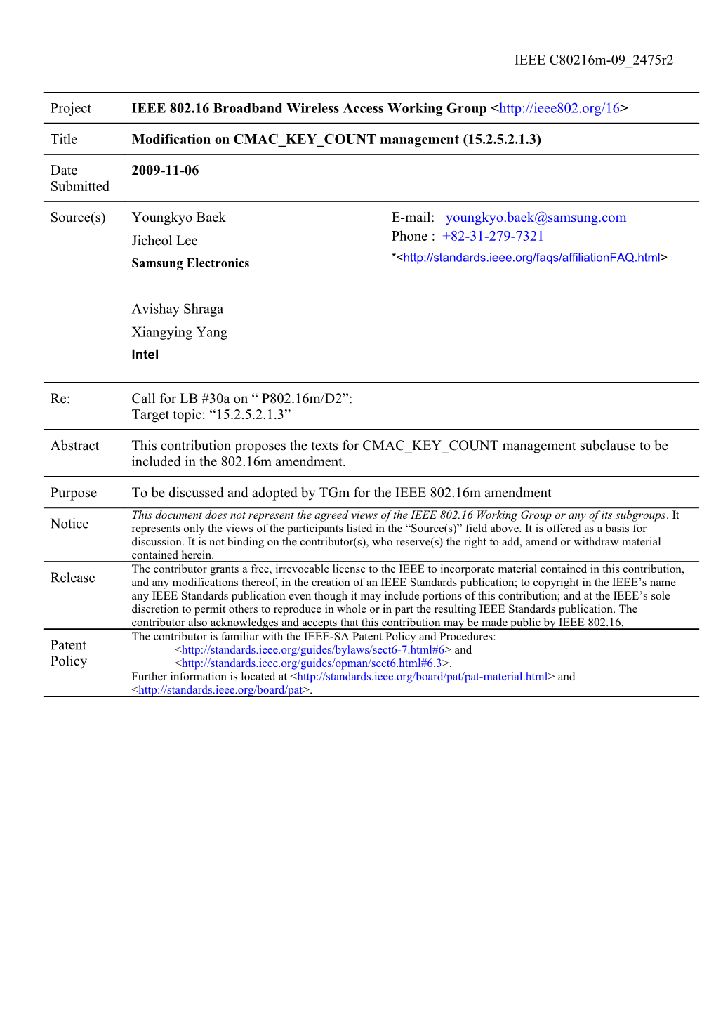 Text Proposal for the IEEE802