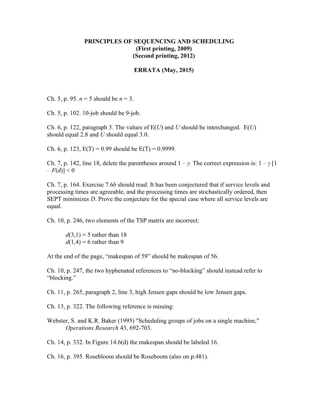 Principles of Sequencing and Scheduling