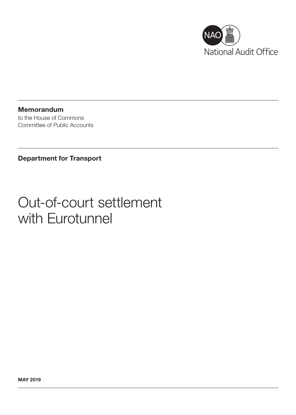 Out of Court Settlement with Eurotunnel BOOK