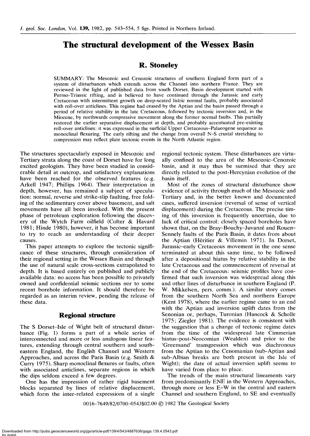 The Structural Development of the Wessex Basin