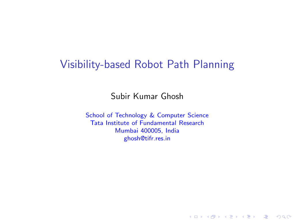 Visibility-Based Robot Path Planning