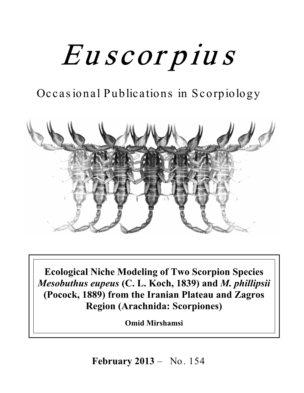 Ecological Niche Modeling of Two Scorpion Species Mesobuthus Eupeus (C