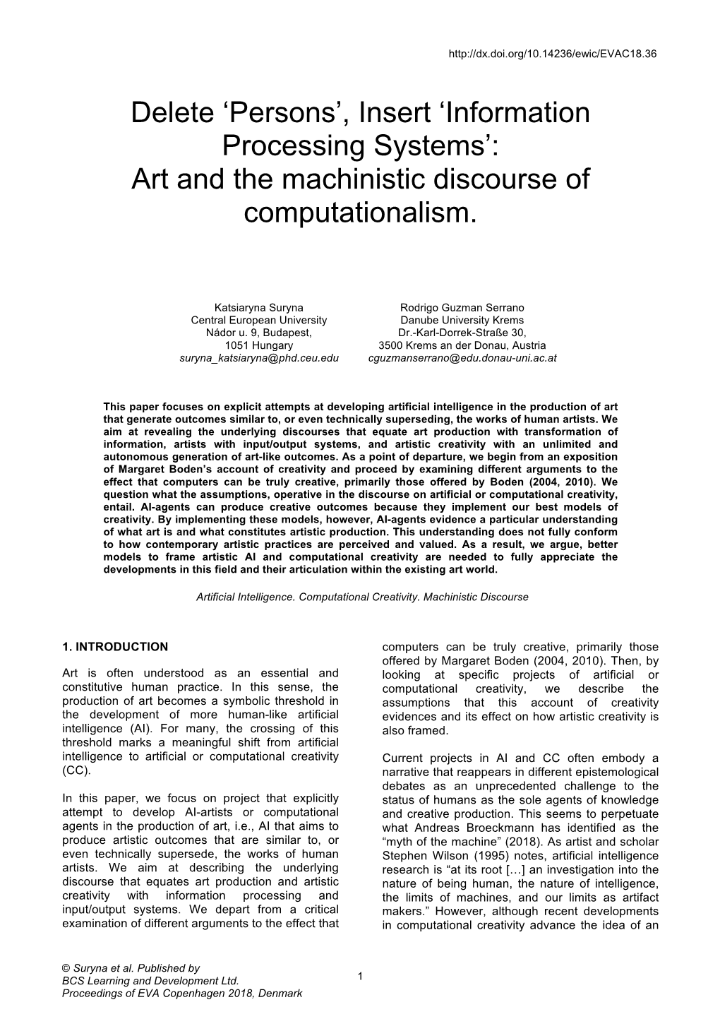 Art and the Machinistic Discourse of Computationalism