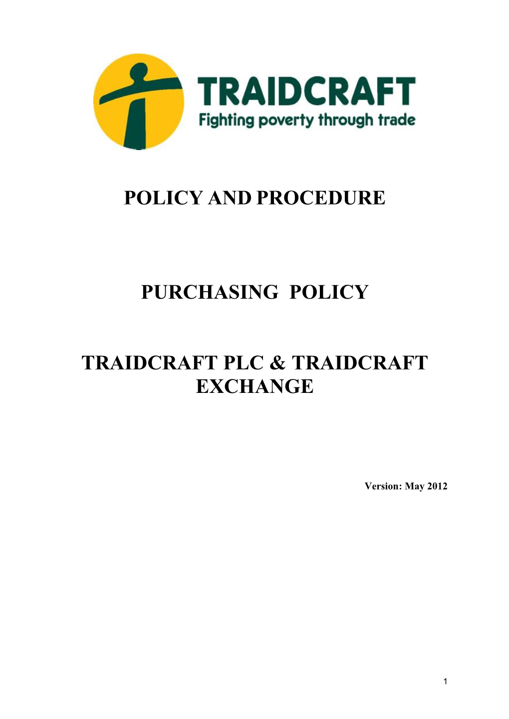 Policy and Procedure Purchasing Policy