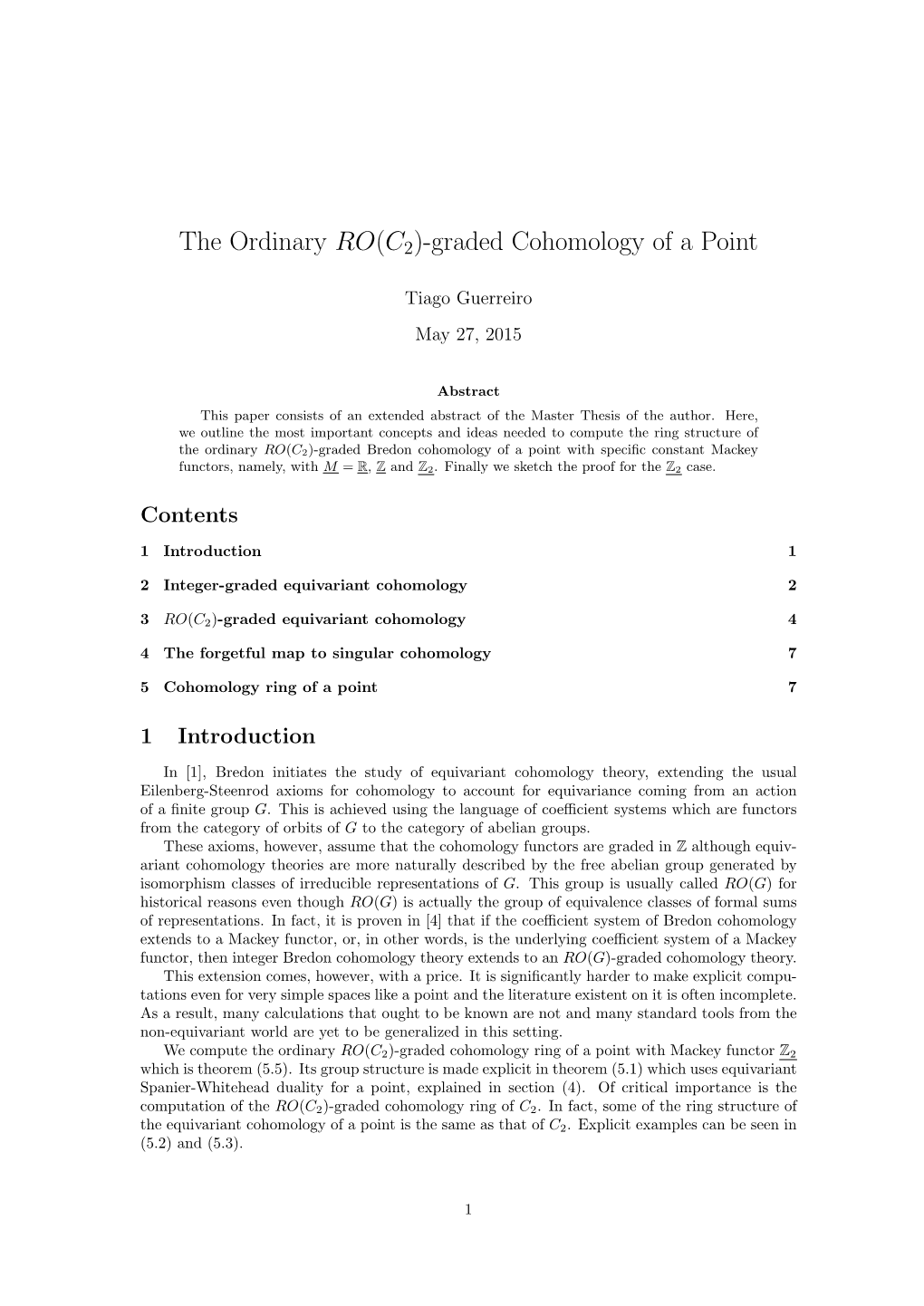 The Ordinary RO(C2)-Graded Cohomology of a Point