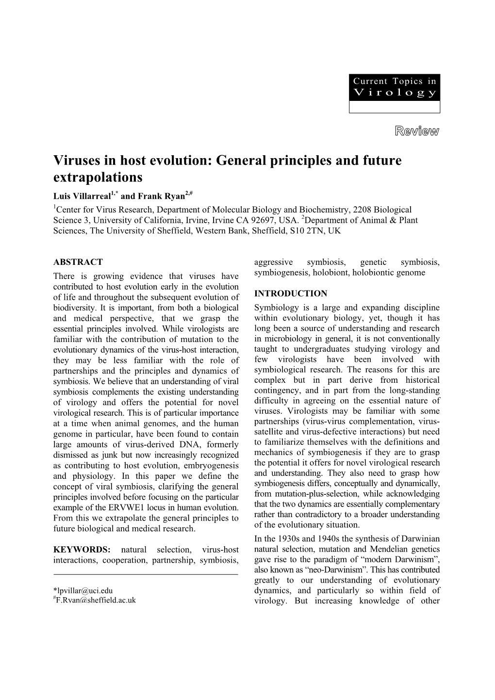 Viruses in Host Evolution: General Principles and Future Extrapolations