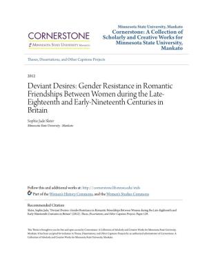 Gender Resistance in Romantic Friendships Between