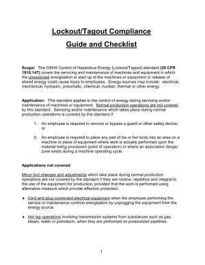 Lockout/Tagout Compliance Guide and Checklist
