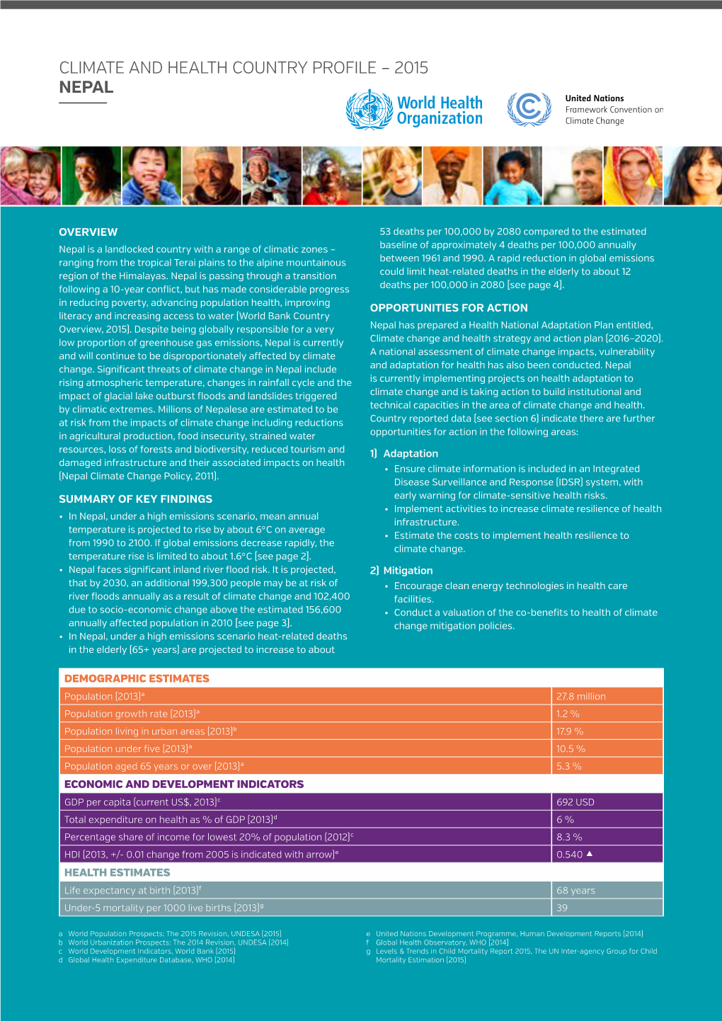 Climate and Health Country Profile – 2015 Nepal