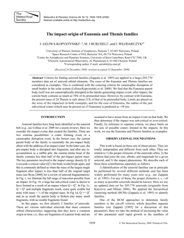 The Impact Origin of Eunomia and Themis Families