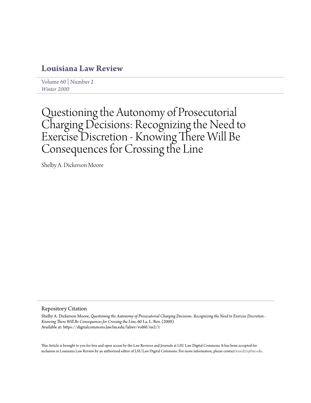 Questioning the Autonomy of Prosecutorial Charging Decisions