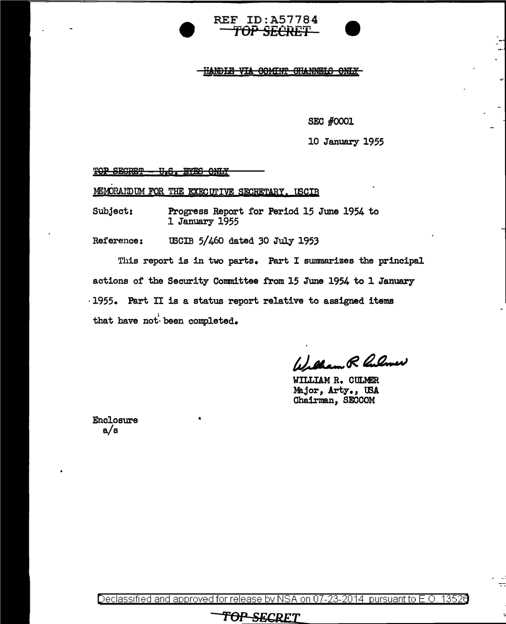 Progress Report for Period 15 June 1954 to 1 January 1955 Reference: U30IB 5/460 Dated 30 July 1953