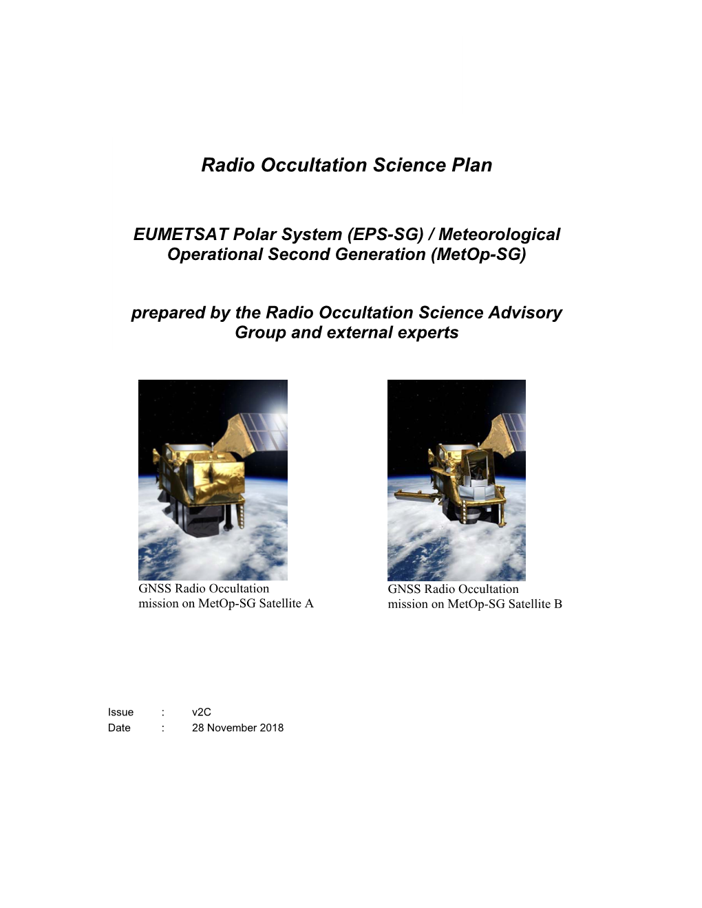 Radio Occultation Science Plan