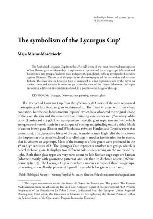 The Symbolism of the Lycurgus Cup1