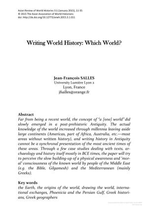 Writing World History: Which World?