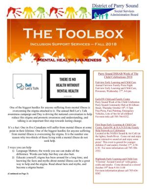 The Toolbox Inclusion Support Services – Fall 2018