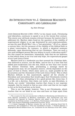 An Introduction to J. Gresham Machen's Christianity And