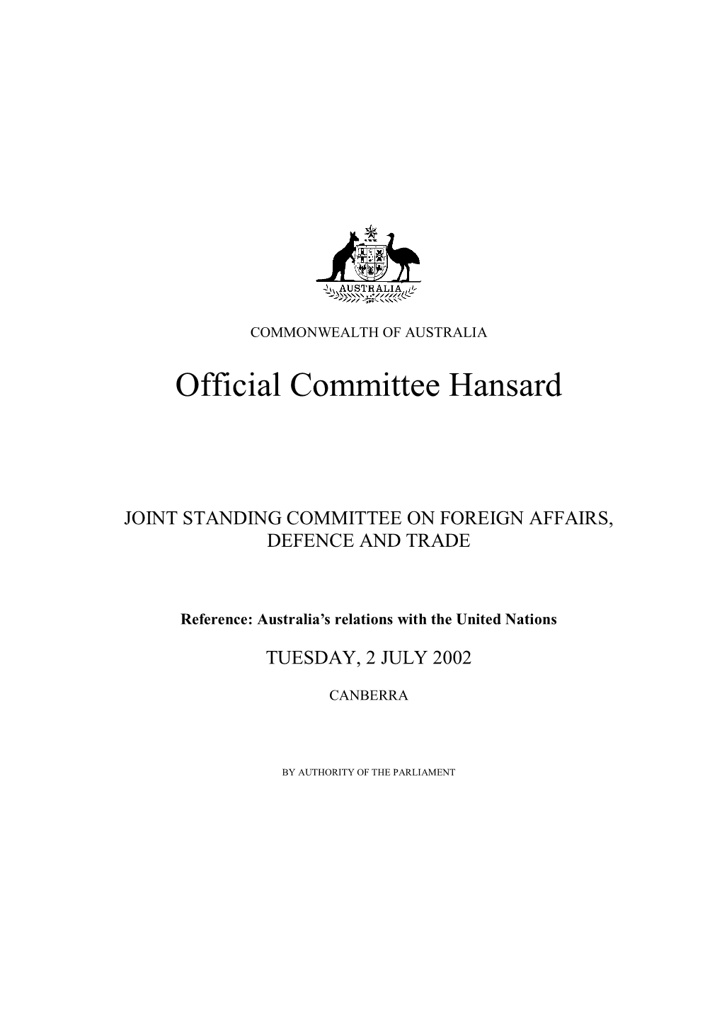 Official Committee Hansard