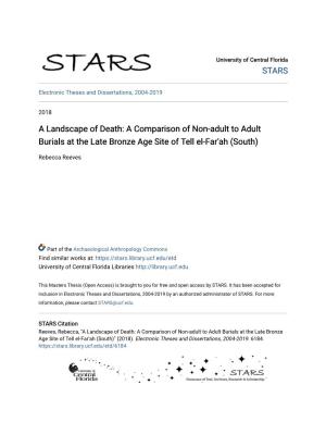 A Landscape of Death: a Comparison of Non-Adult to Adult Burials at the Late Bronze Age Site of Tell El-Far'ah (South)