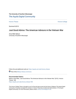 The American Advisors in the Vietnam War