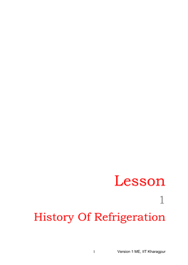 History of Refrigeration