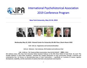 The 2019 IPA Conference Program