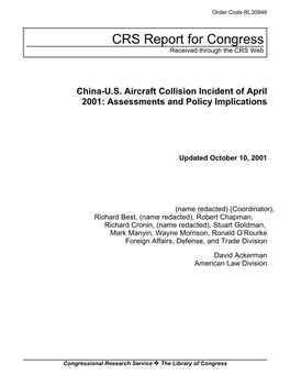 China-US Aircraft Collision Incident of April 2001
