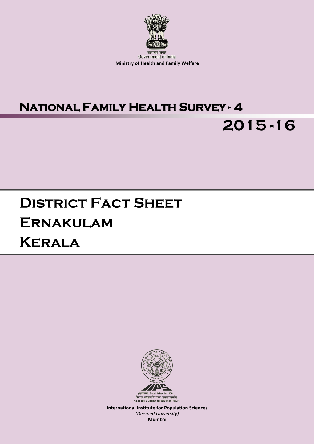 District Fact Sheet Ernakulam Kerala