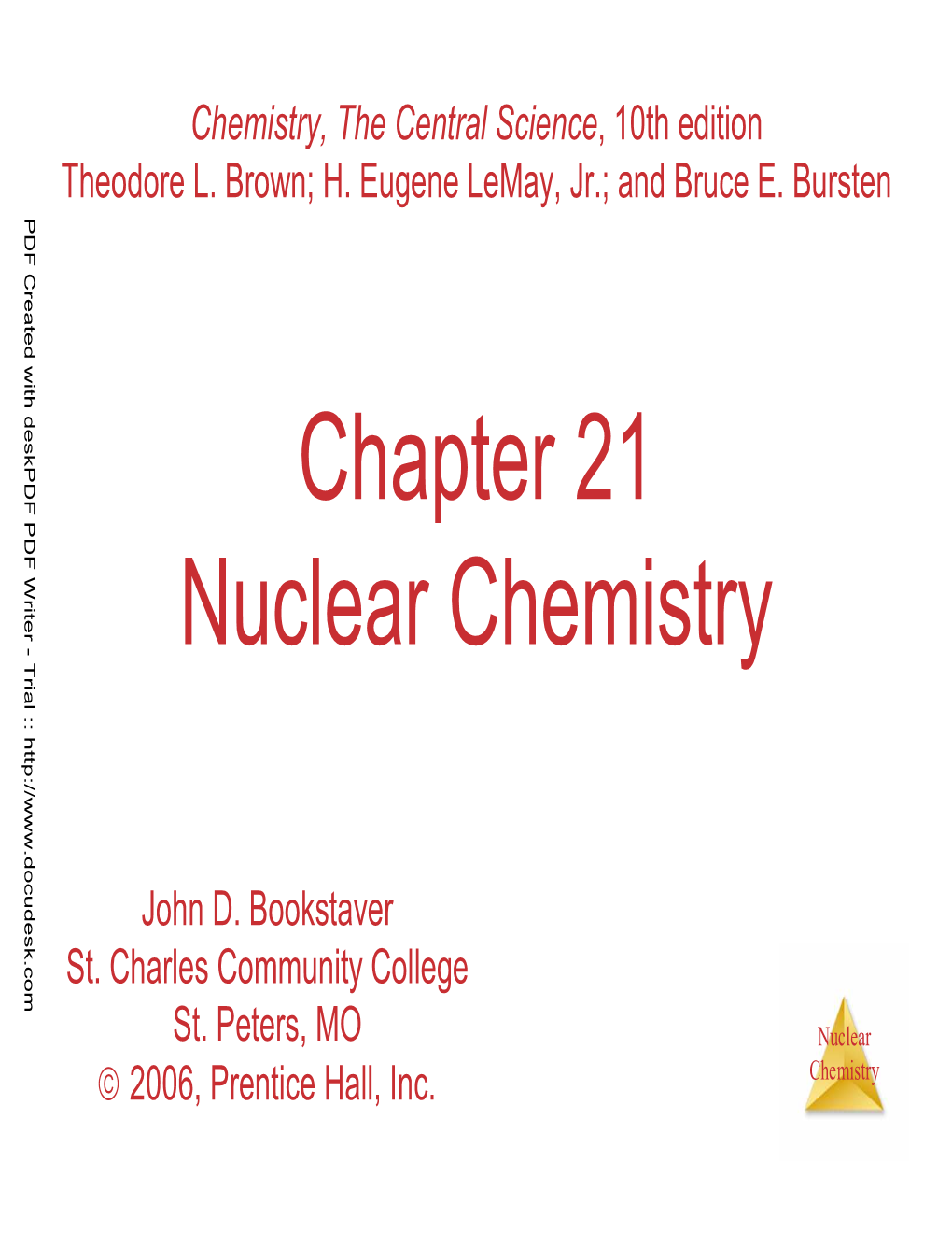 Chapter 21 Nuclear Chemistry