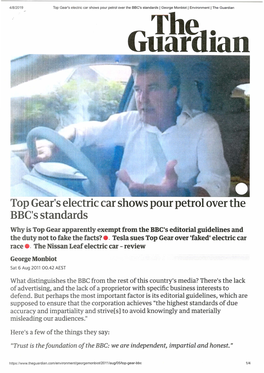 Top Gear's Electric Car Shows Pour Petrol Over the BBC's Standards J George Monbiot J Environment J the Guardian Guarutanthe