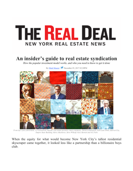 An Insider's Guide to Real Estate Syndication