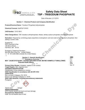 Safety Data Sheet TSP - TRISODIUM PHOSPHATE