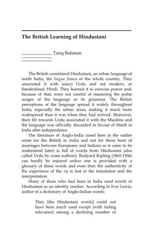 The British Learning of Hindustani