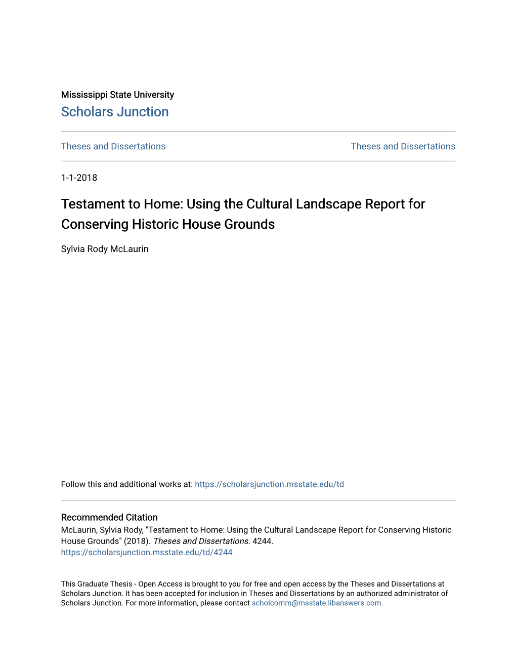 Using the Cultural Landscape Report for Conserving Historic House Grounds