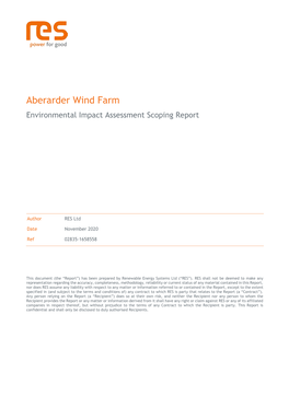 Aberarder Wind Farm Environmental Impact Assessment Scoping Report