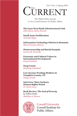 CURRENT the Public Policy Journal of the Cornell Institute for Public Affairs