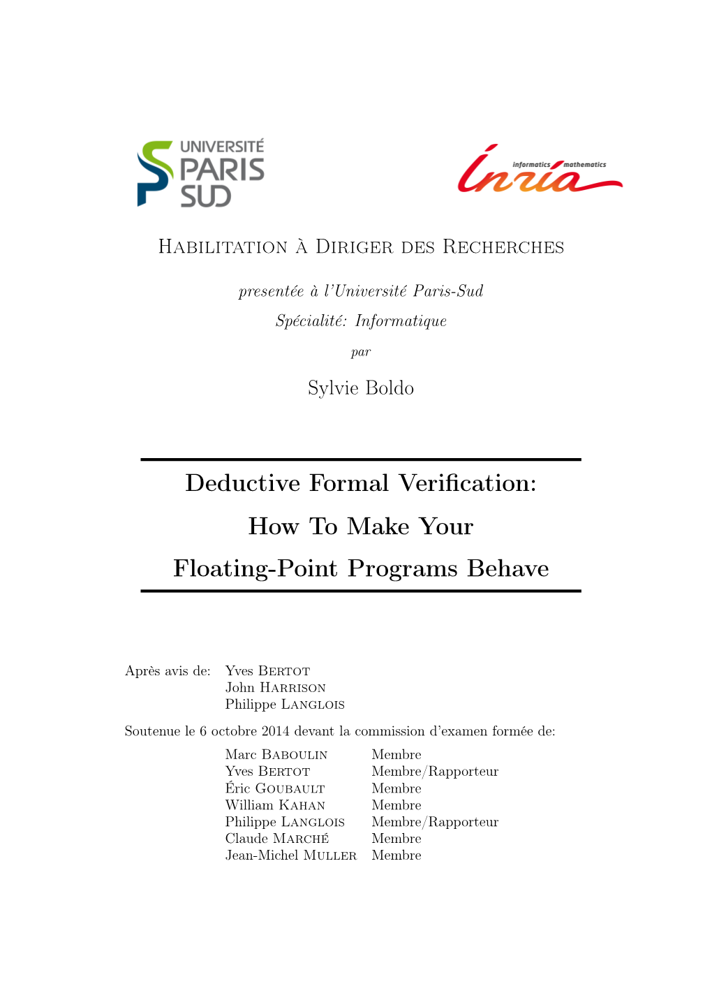 Deductive Formal Verification: How to Make Your Floating-Point