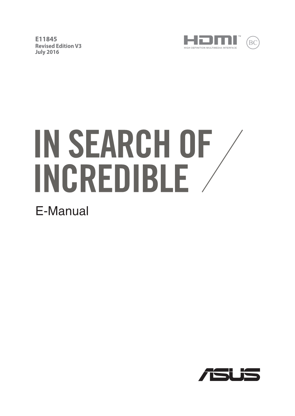 E-Manual COPYRIGHT INFORMATION